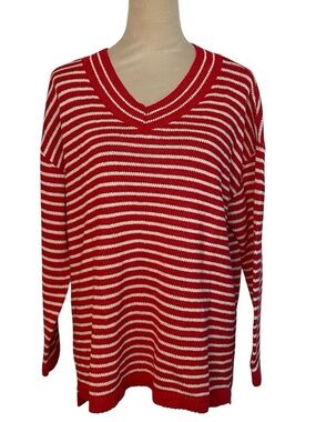 Talbots Striped Linen Blend Sweater